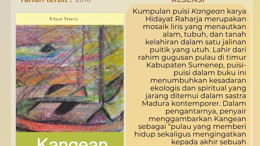 Resensi Buku Kumpulan Puisi Kangean karya Hidayat Raharja